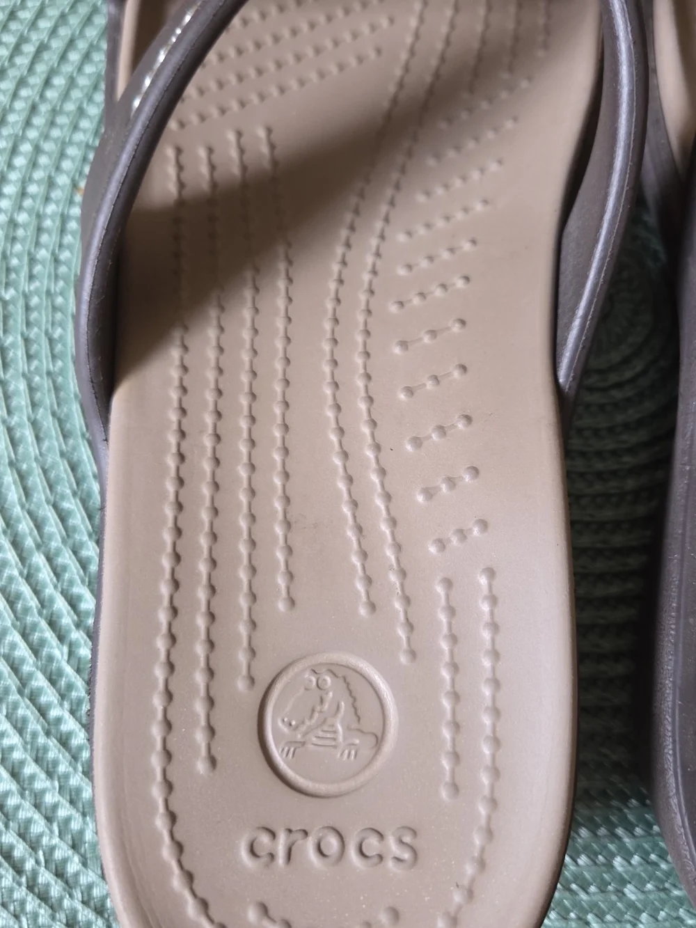 CROCS Women’s Taupe Double-Strap Slide Sandals